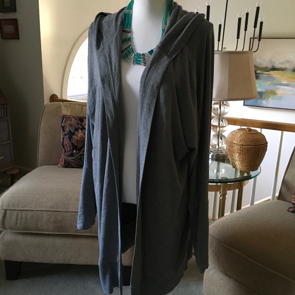 Soma Wknd size XXL hooded long gray cardigan - Picture 2 of 5